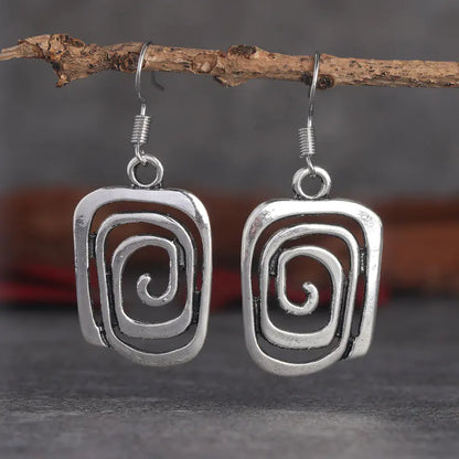 Boucles d'oreilles pendantes torsadées vintage pour femme - Mode de soirée