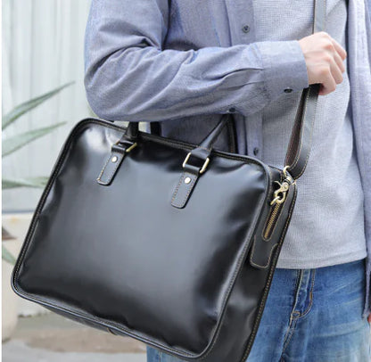 Sac à main artisanal en cuir Crazy Horse vintage pour homme