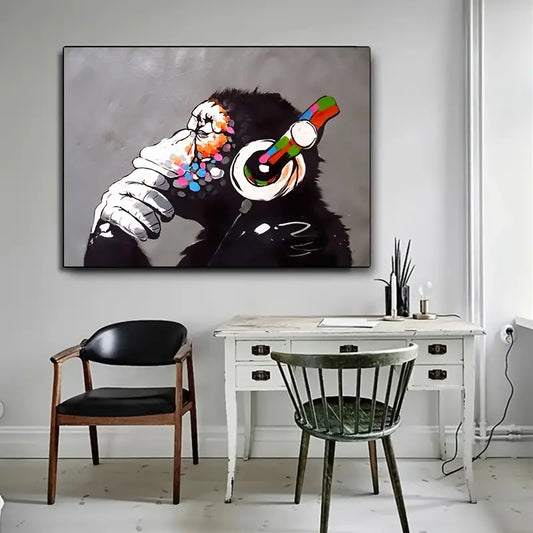 Affiche de salle de bain Singes Rigolos - Décoration murale sur toile