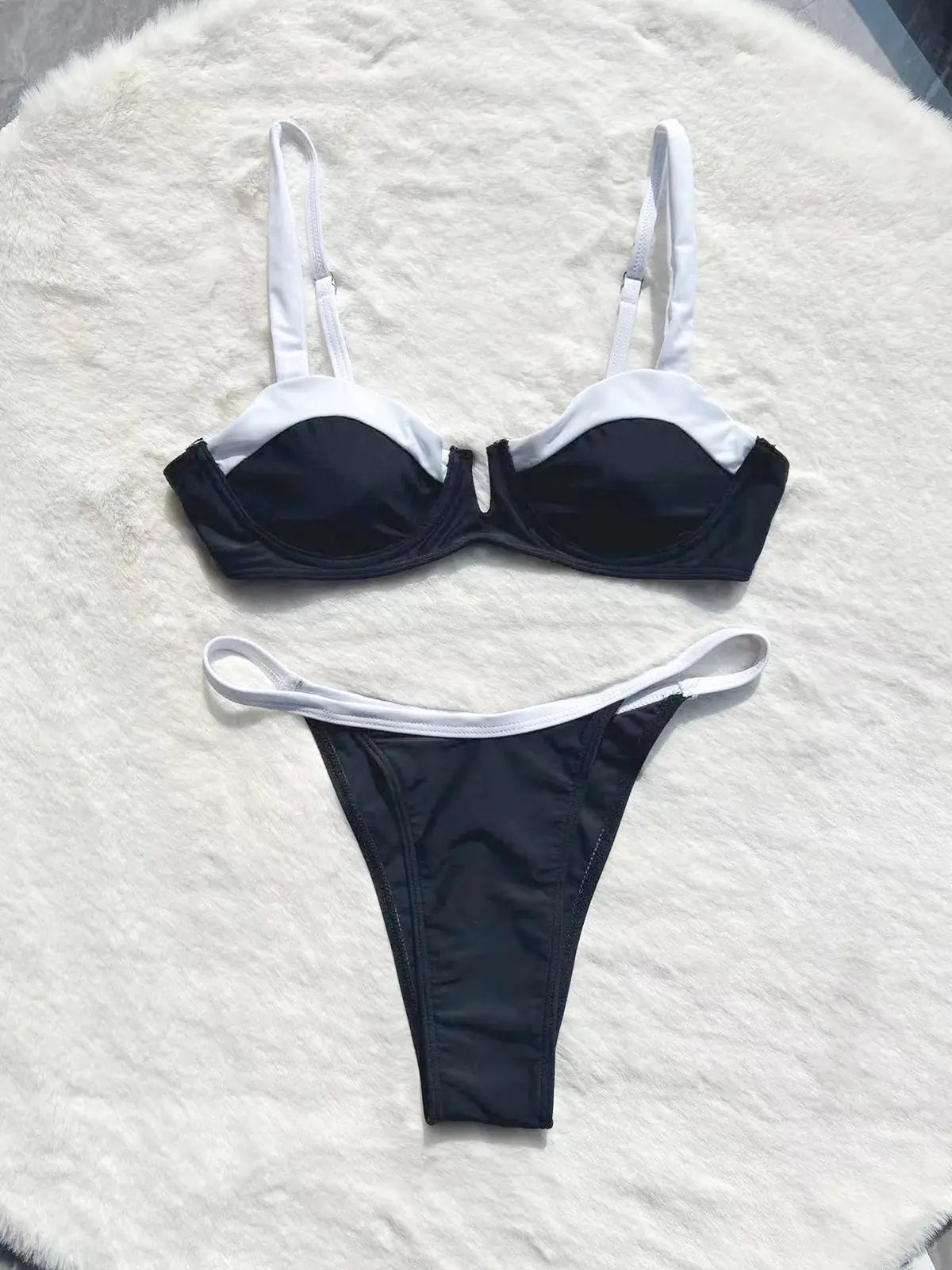 Ensemble Maillot de Bain Bikini Taille Basse Femme