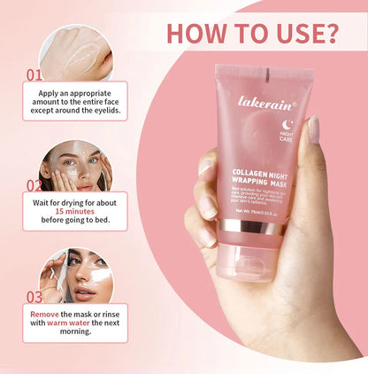 Masque de nuit visage hydratant anti-rides au collagène