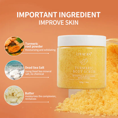 Gommage au sel de bain au curcuma Amazon 220g pour une peau éclatante