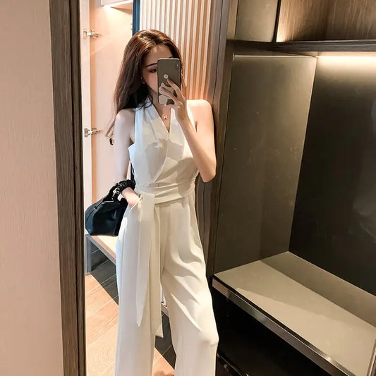 Women's Trendy Wide Leg Pants and Sleeveless vest Set