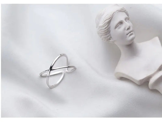 Minimalist Cross Design Open Ring for Women