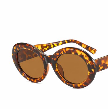 Lunettes de soleil ovales zébrées - Style branché hip-hop