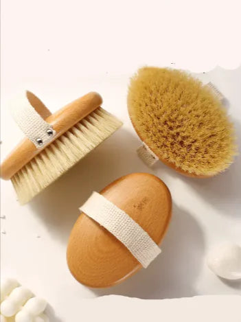 Brosse de bain à poils en bois