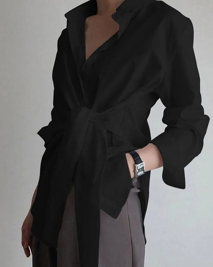 Chemise décontractée ample à manches longues pour femme