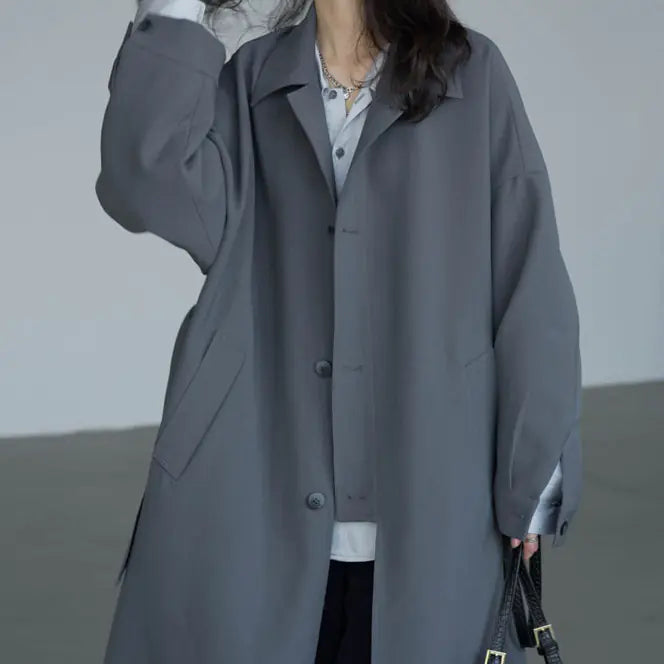Blouson coupe-vent mi-long décontracté pour femme avec lien à la taille