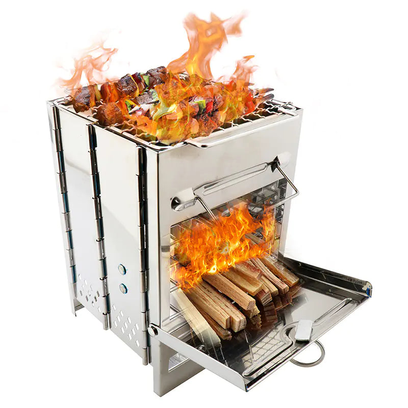 Mini-barbecue d'extérieur carré pour le camping et les pique-niques
