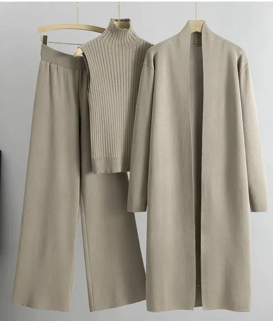 3pcs Cardigan Sweater Suits