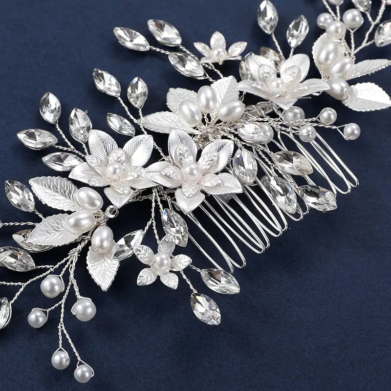 Handcrafted Bridal Hair Accessories with Rhinestones