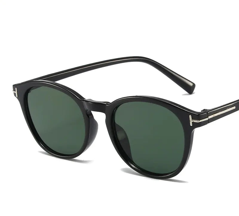 Lunettes de soleil rondes rétro pour hommes et femmes (noir)