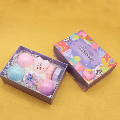 7-Pack Kids Fun Bath Bomb Gift Set with Bubble Salt