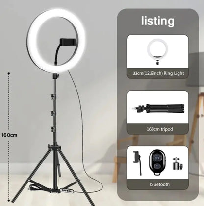 LED 링 라이트 삼각대가 포함된 콘텐츠 크리에이터용 삼각대