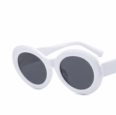 Lunettes de soleil ovales zébrées - Style branché hip-hop