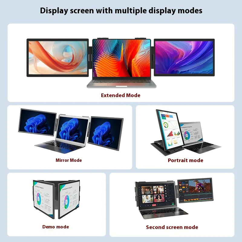 Moniteur portable à double écran de 14 pouces pour ordinateurs portables