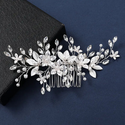 Handcrafted Bridal Hair Accessories with Rhinestones