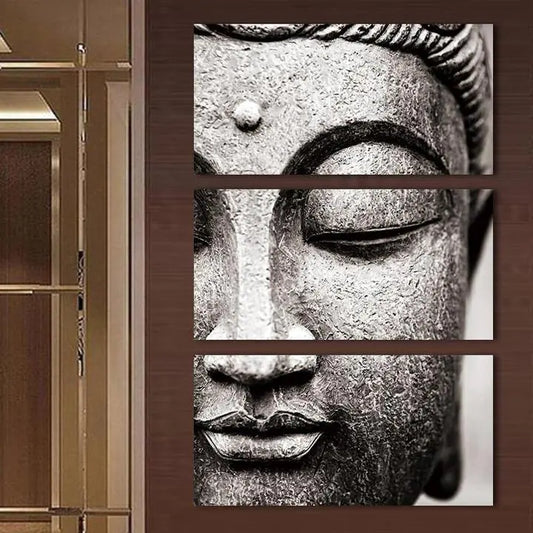 Art mural triptyque bouddhiste